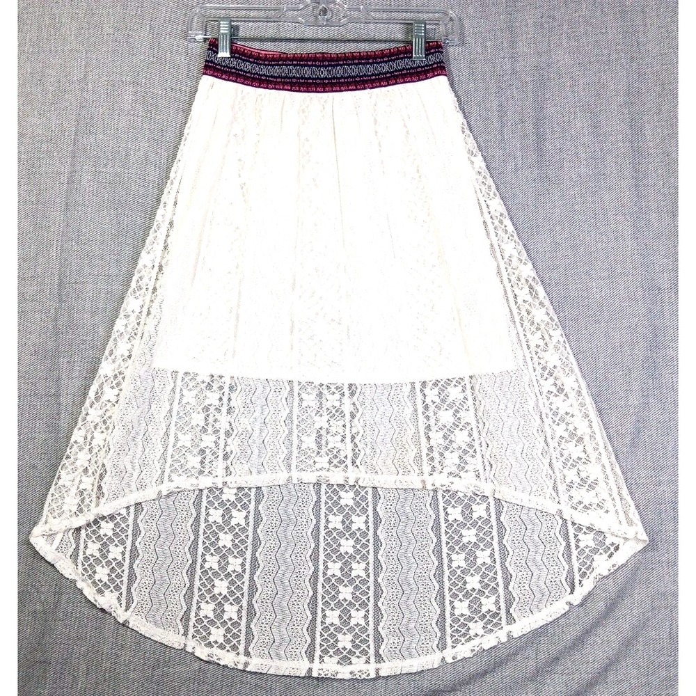 Xhilaration Women's Asymmetrical Striped Skirt White‎ Size S Small Casual Boho